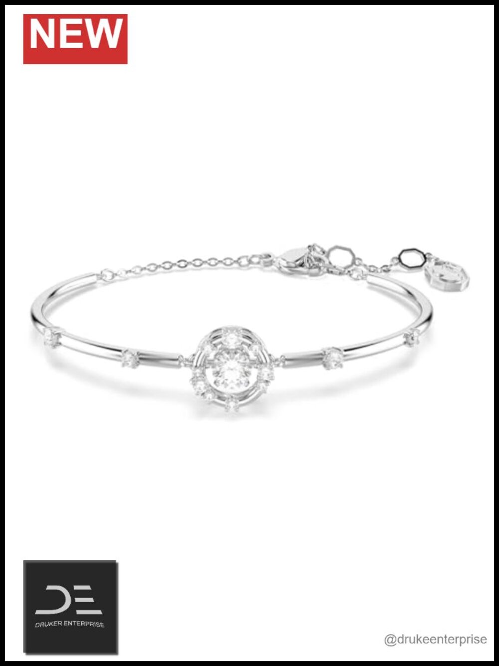 Swarovski Crystal Rhodium Plated Bangle Bracelet